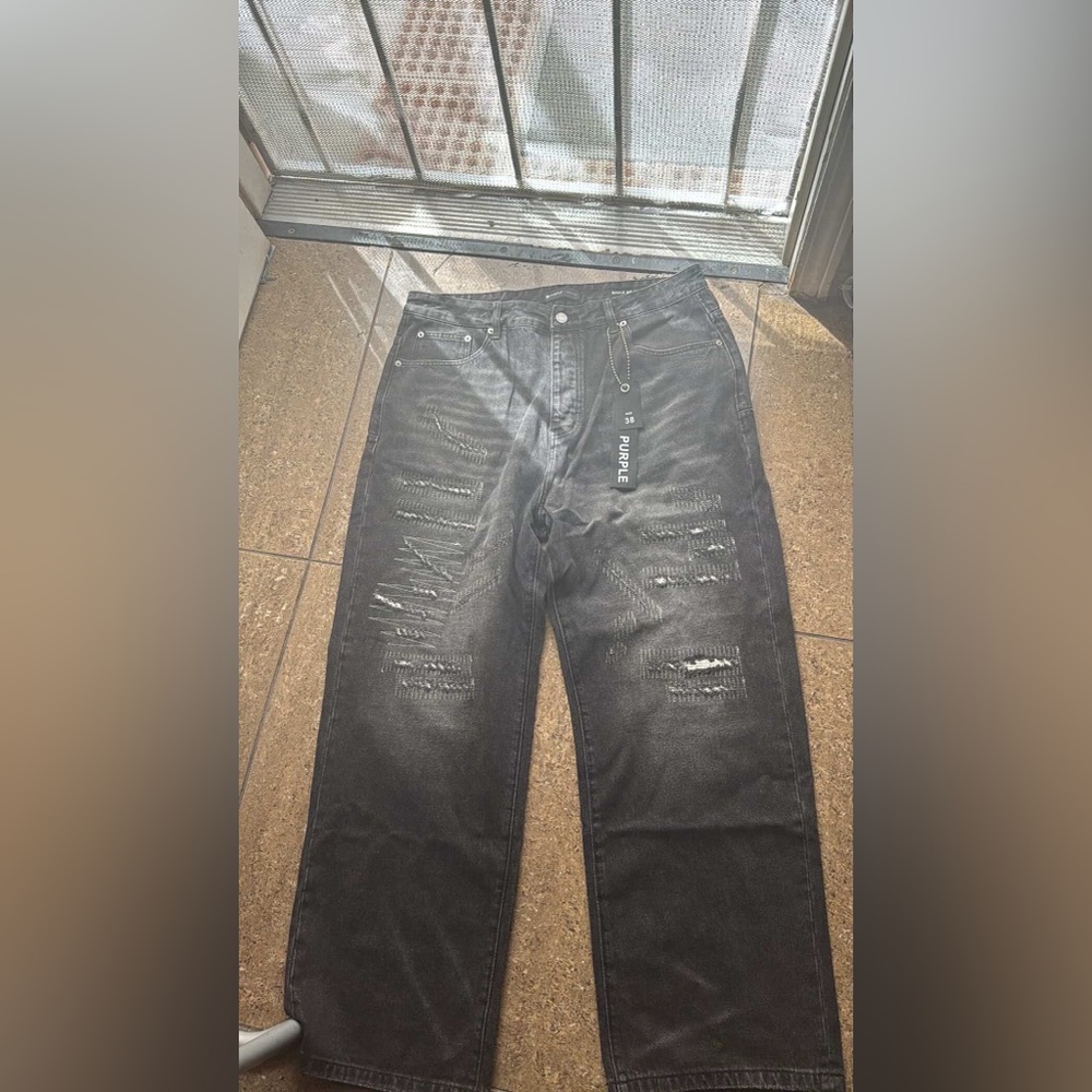 Relaxed Fit Black Distressed Men's Jeans